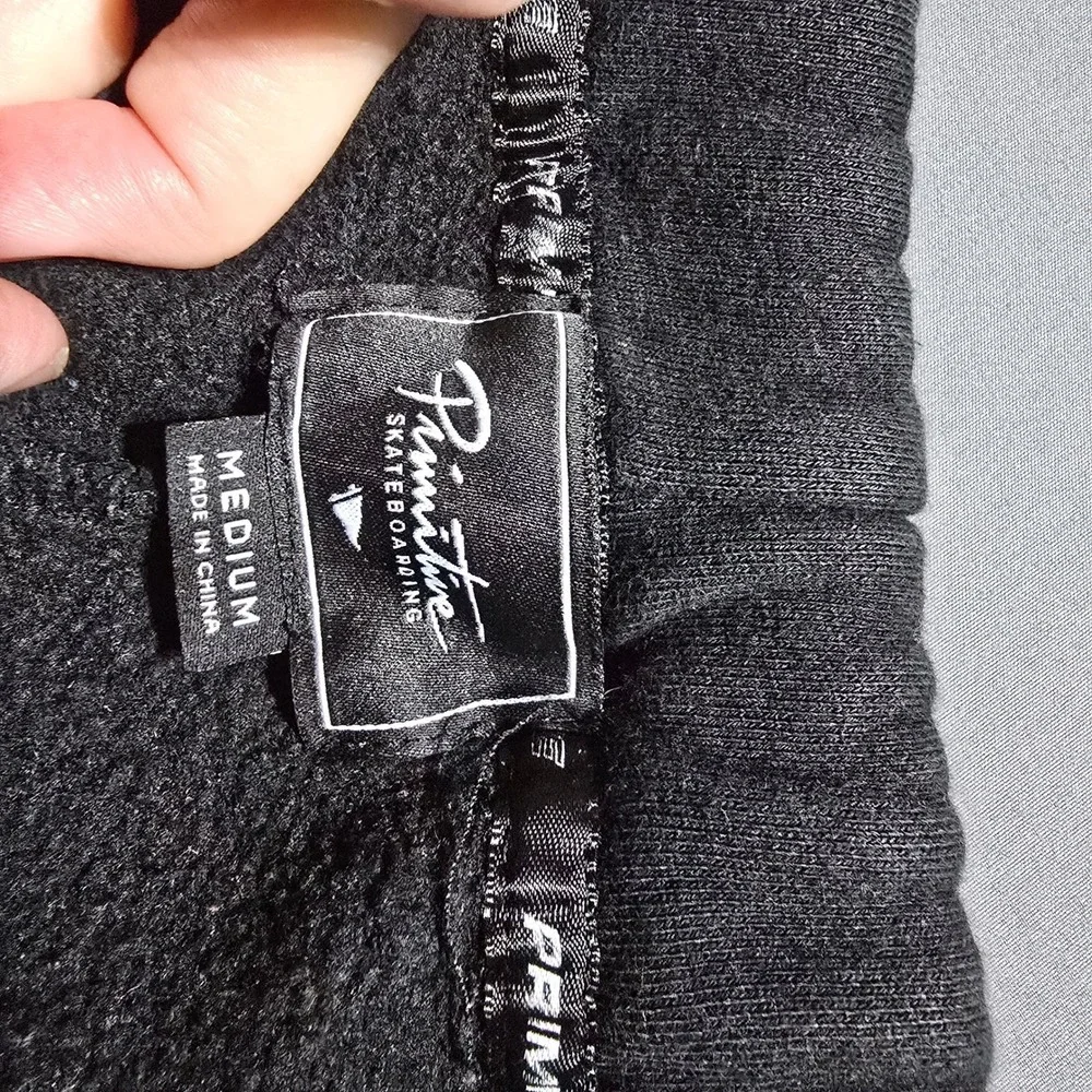 Primitive Skateboarding Sweatpants Mens Medium Black Acid Wash Graphic Joggers